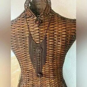 Bronze waterfall chain necklace